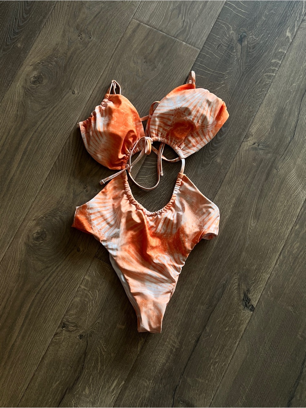 Orange Tie-Dye One-Piece Swimsuit